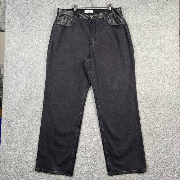 Abercrombie & Fitch Jeans 33/16R Dark Wash The 90s Relaxed High Rise Curve Love - Picture 1 of 12